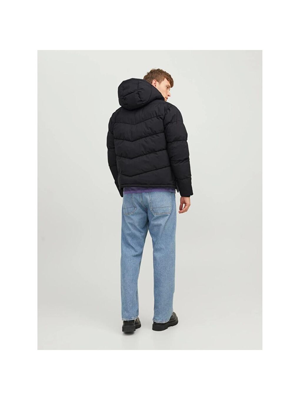 Jack & Jones Siyah Vesterbro Puffer Sn Erkek Siyah Kapüşonlu Mont - 4