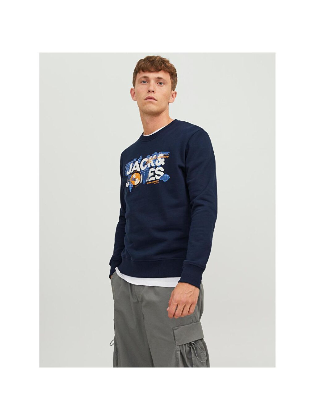 Jack & Jones Dust Erkek Lacivert Bisiklet Yaka Sweatshirt