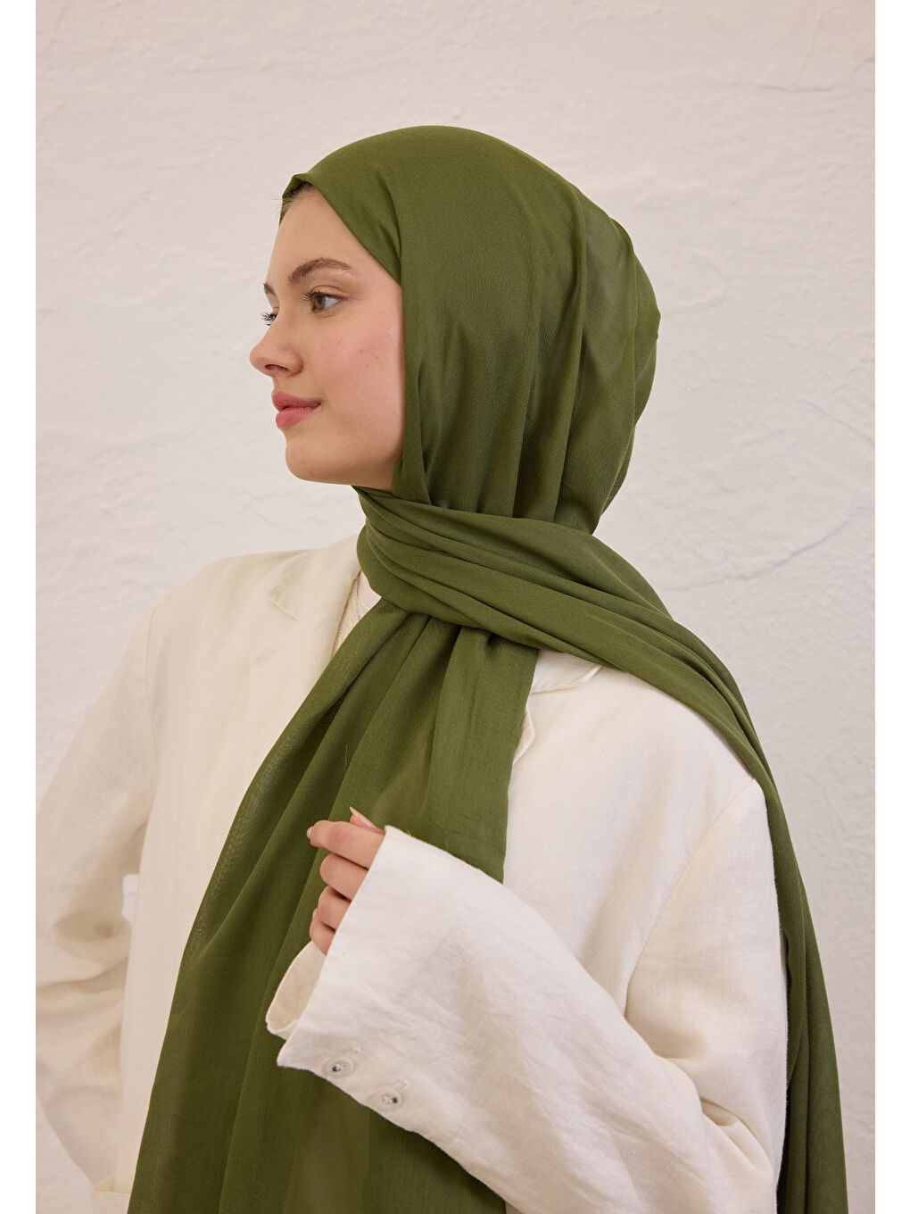 Yeşil Soft Viskon Şal Yaprak-2