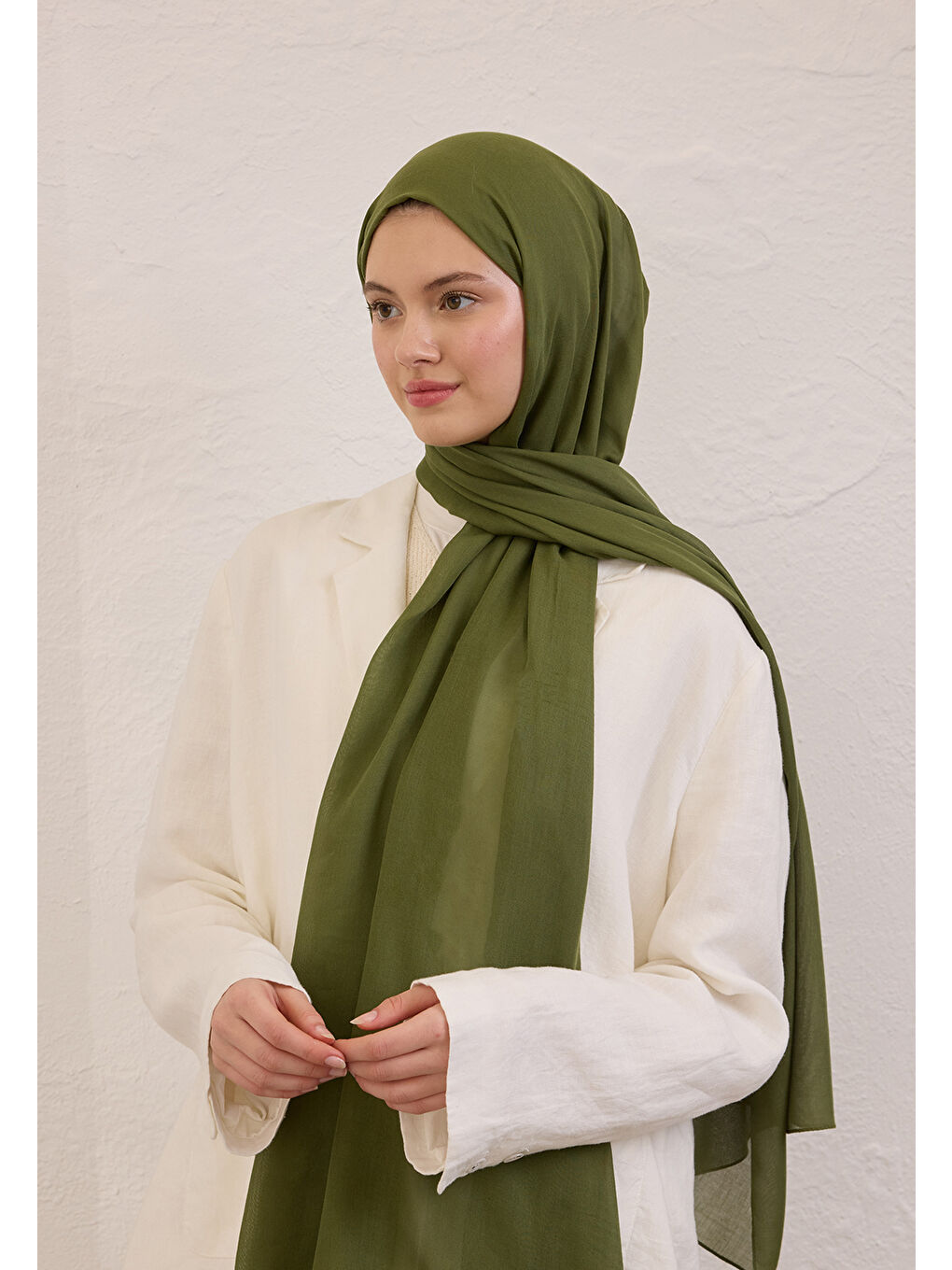 Yeşil Soft Viskon Şal Yaprak-3