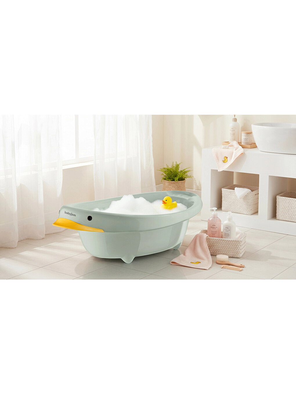Neşeli Ördek Bebek Banyo Küveti Soft Yeşil