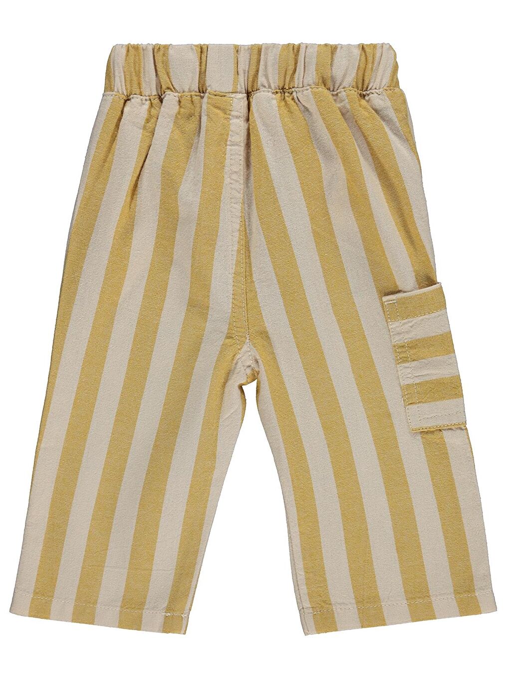 Sarı Baby Çizgili Yan Cepli 6-18 Ay Pantolon - Hardal-1