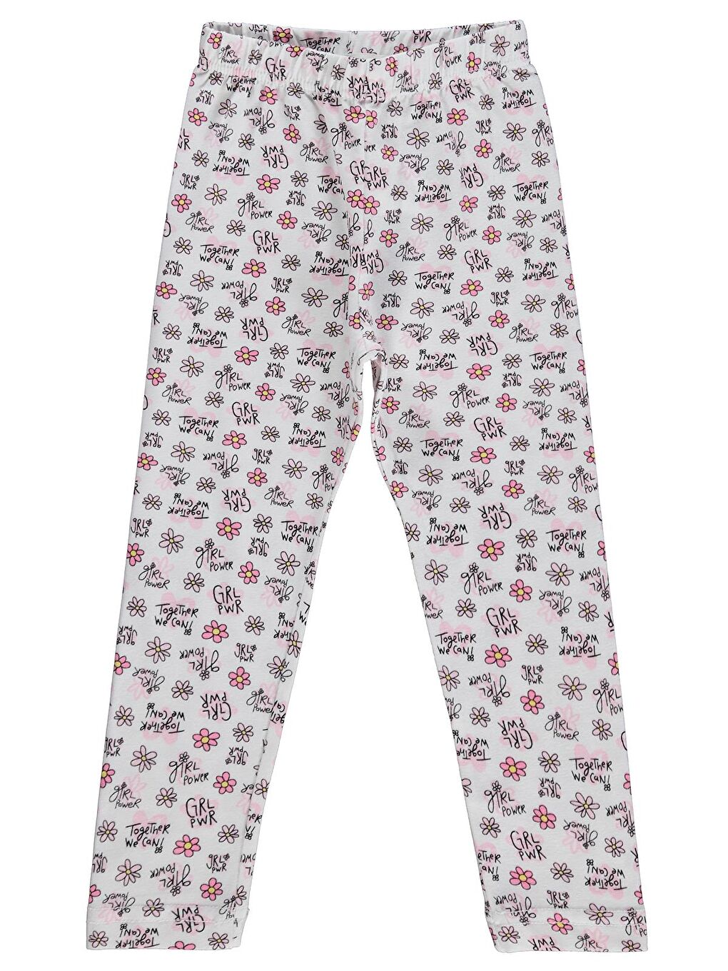 Girls Grl Pvr Yazılı 6-9 Yaş Tayt - Kırık Beyaz