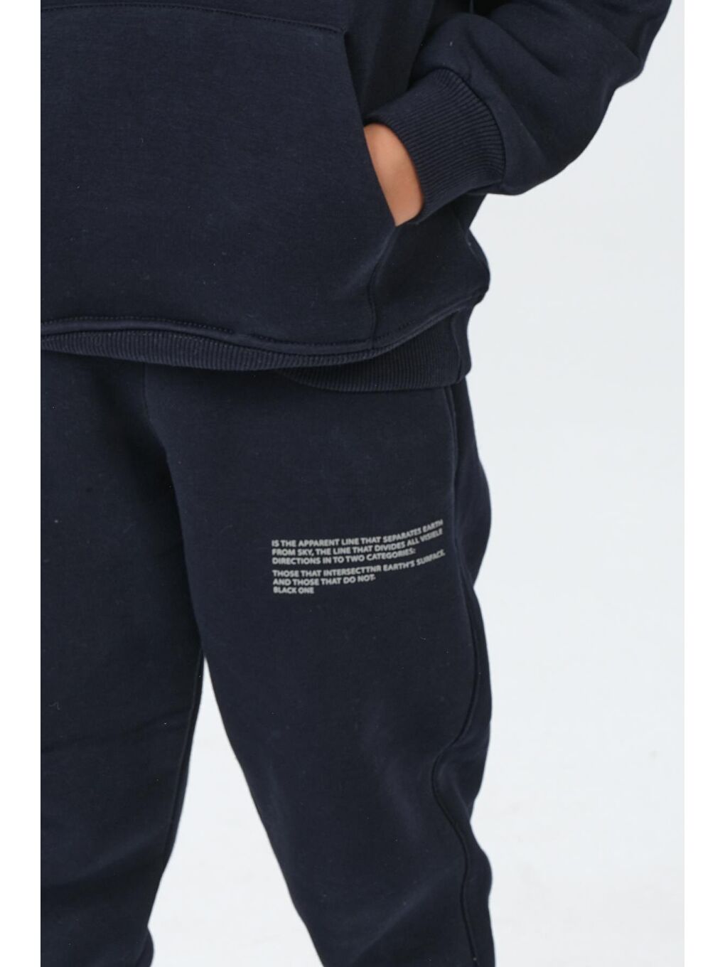 Lacivert Erkek Çocuk Kapüşonlu Çocuk Eşofman Takımı-6