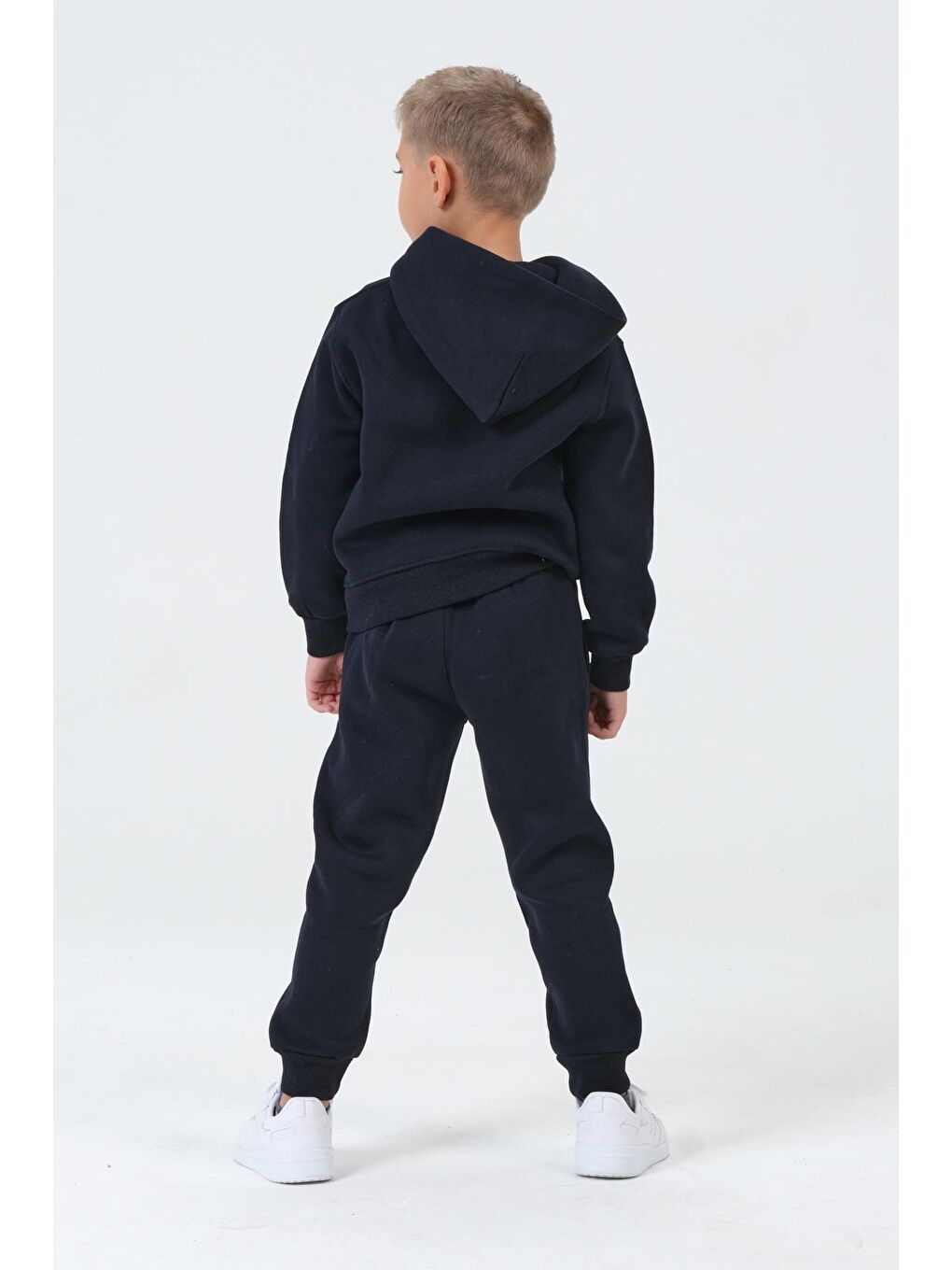 Lacivert Erkek Çocuk Kapüşonlu Çocuk Eşofman Takımı-7