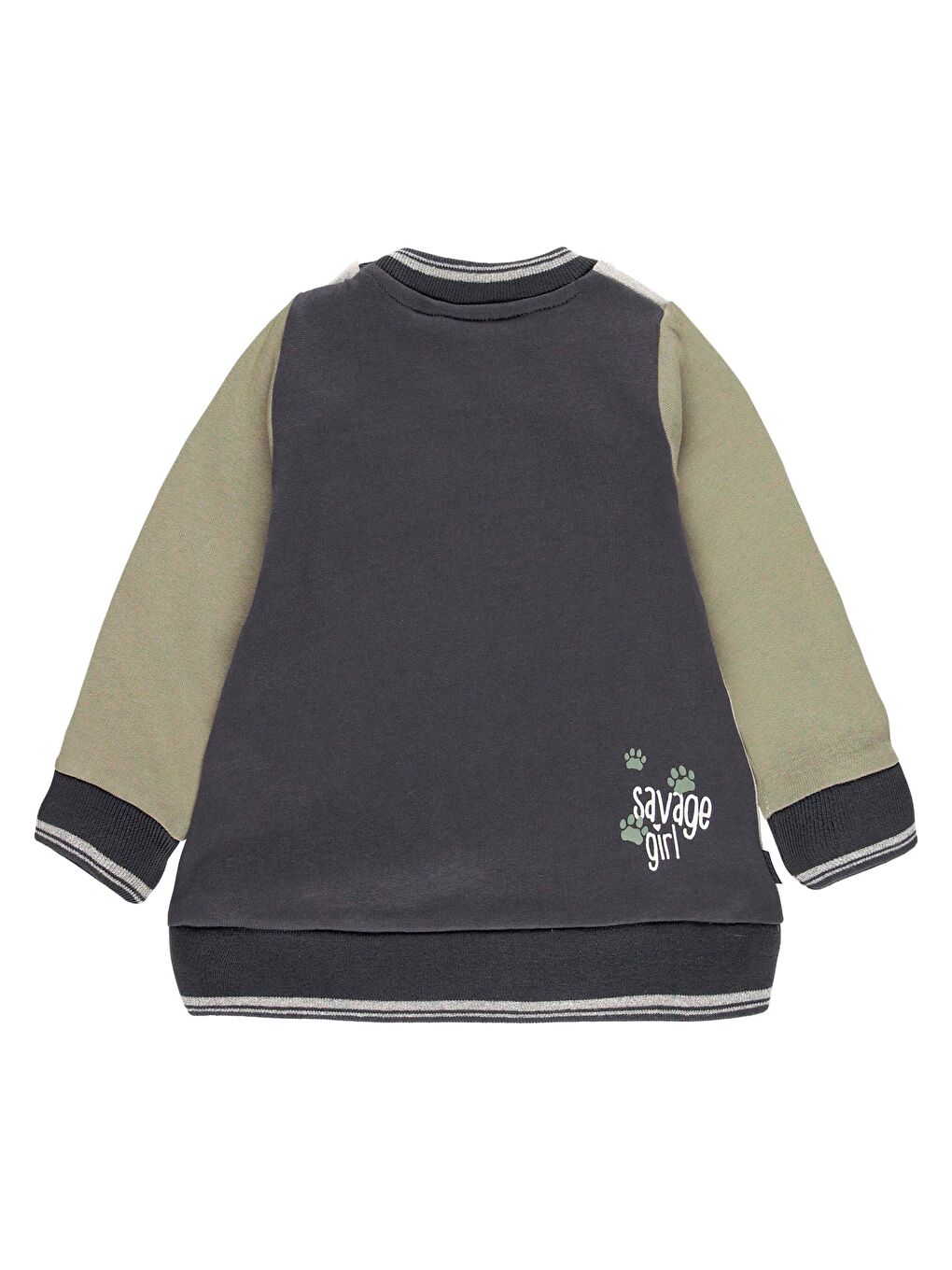 Kız Çocuk Baskılı Elbise Gri-1