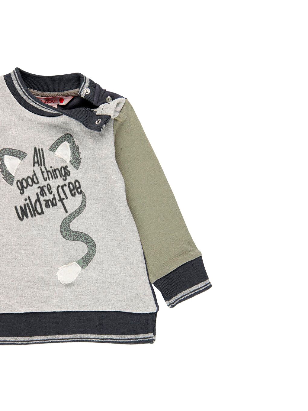 Kız Çocuk Baskılı Elbise Gri-2