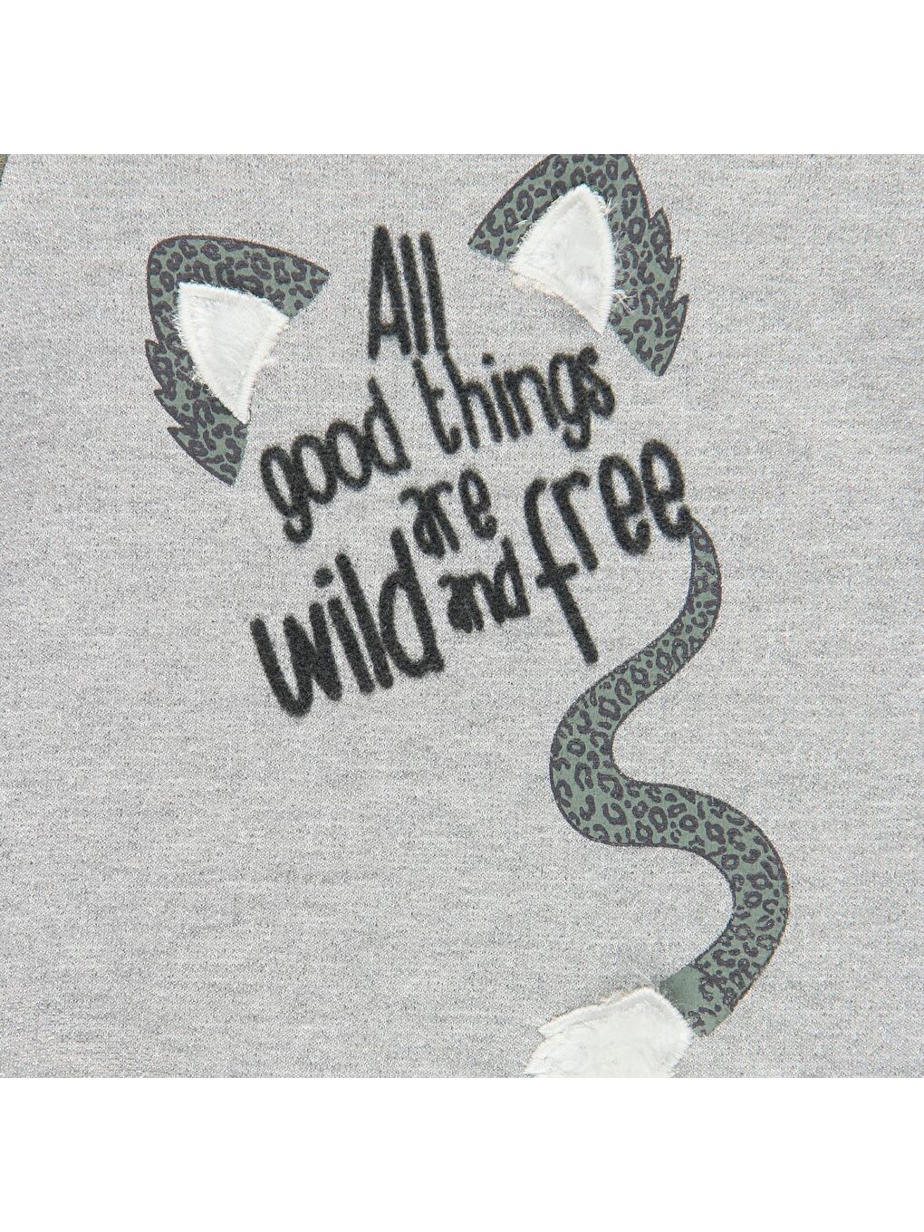 Kız Çocuk Baskılı Elbise Gri-5