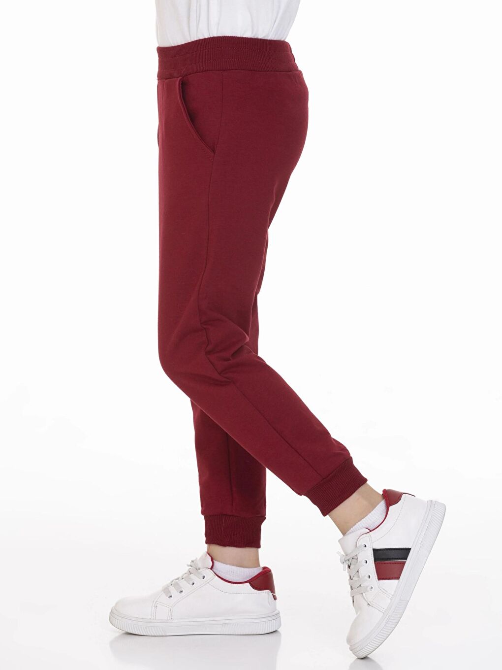 Bordo Beli Lastikli Erkek Bebek Jogger Eşofman Altı 50707-2
