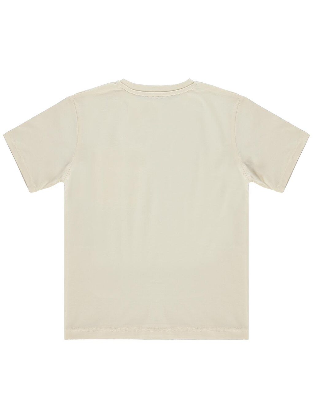 Bej Boys Önü Cepli 6-9 Yaş Tişört - Fil Dişi-1