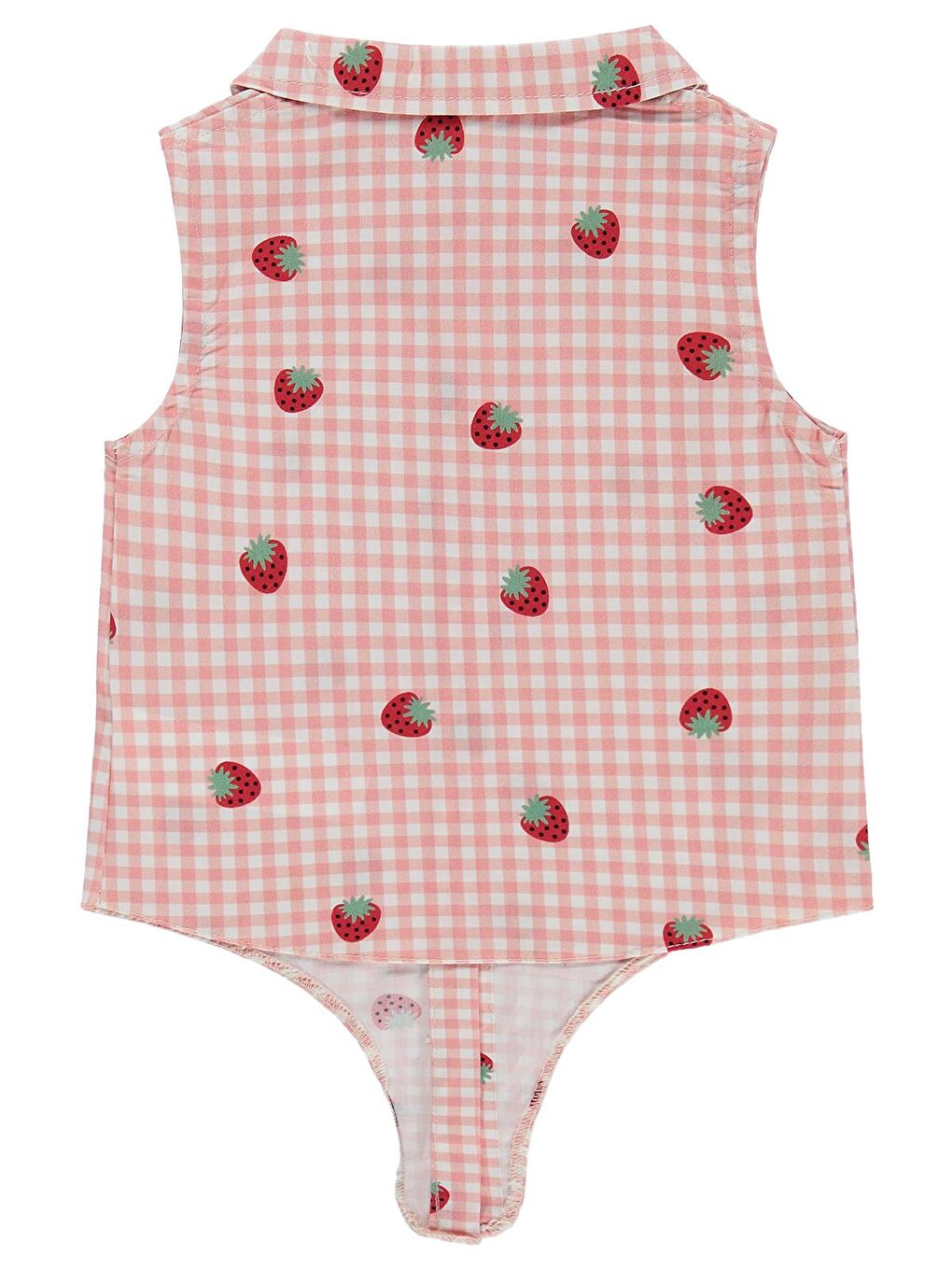 Baby Puanlı Çizgli Empirme 6-18 Ay Gömlek - Pembe-1