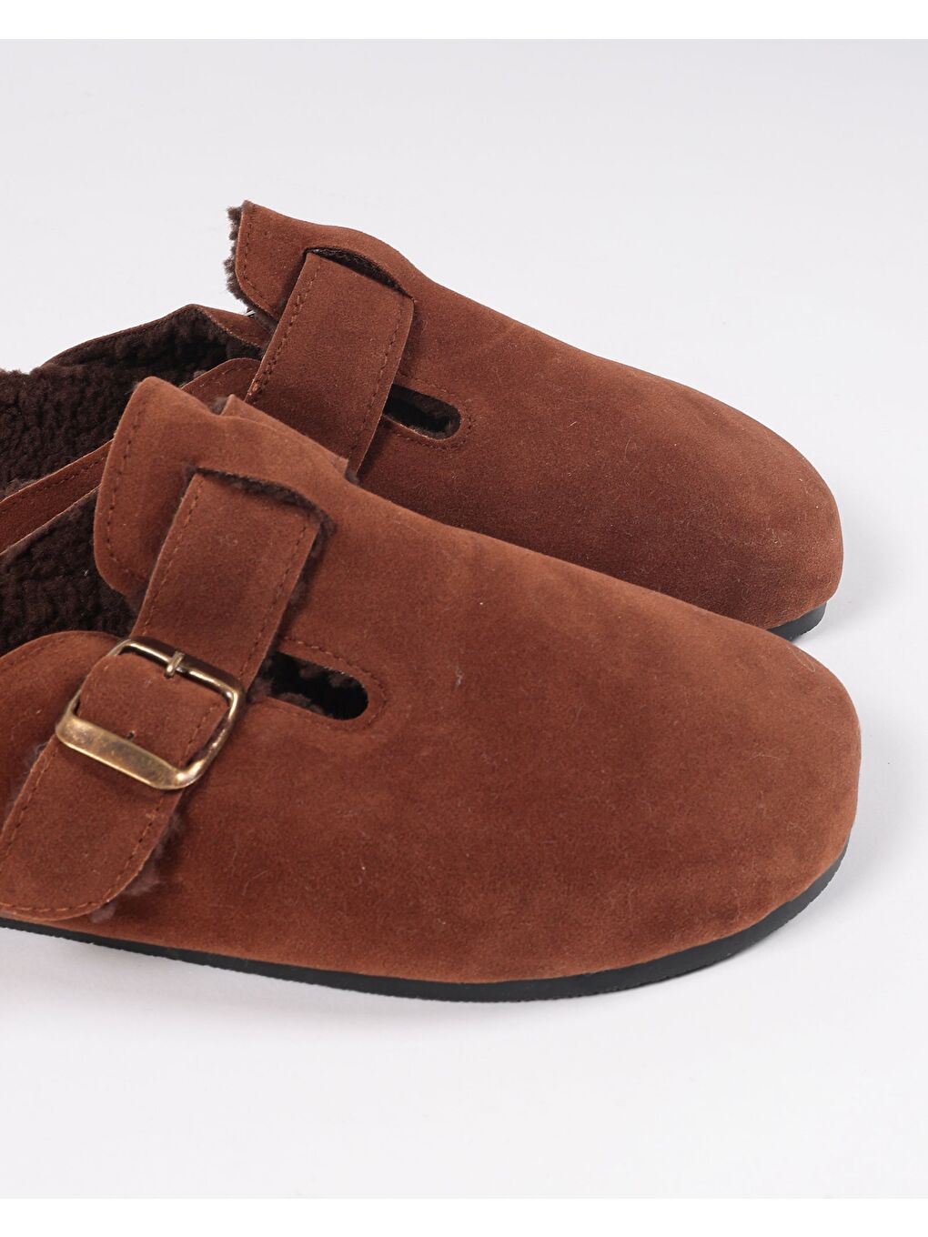 Erkek Kahverengi Süet Pelüş Astarlı Kışlık Ev İçi Terlik – Siestra-2