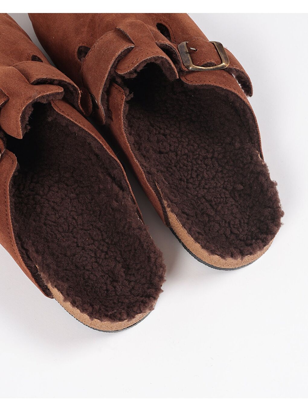 Erkek Kahverengi Süet Pelüş Astarlı Kışlık Ev İçi Terlik – Siestra-3