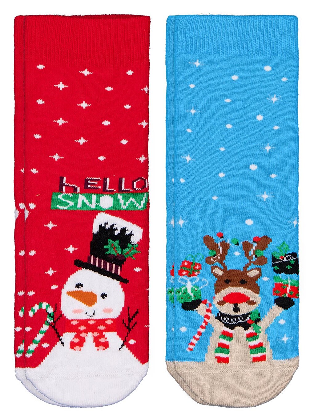 Beyaz Boys Hello Snow Havlu 2'li 3-11 Yaş Erkek Soket Çorap - Standart