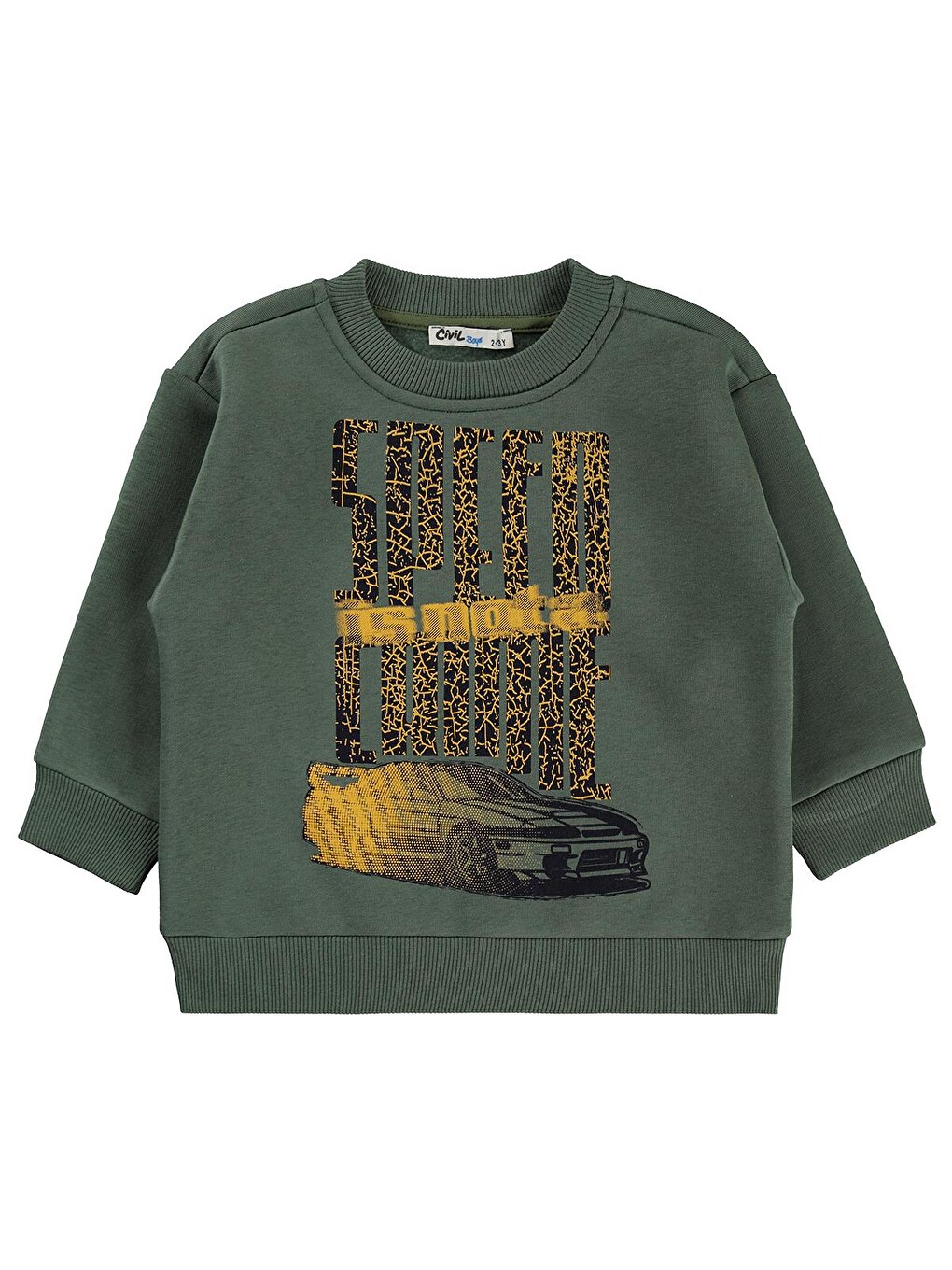 Boys Speed Crıme Baskılı 2-5 Yaş Sweatshirt Km - Haki