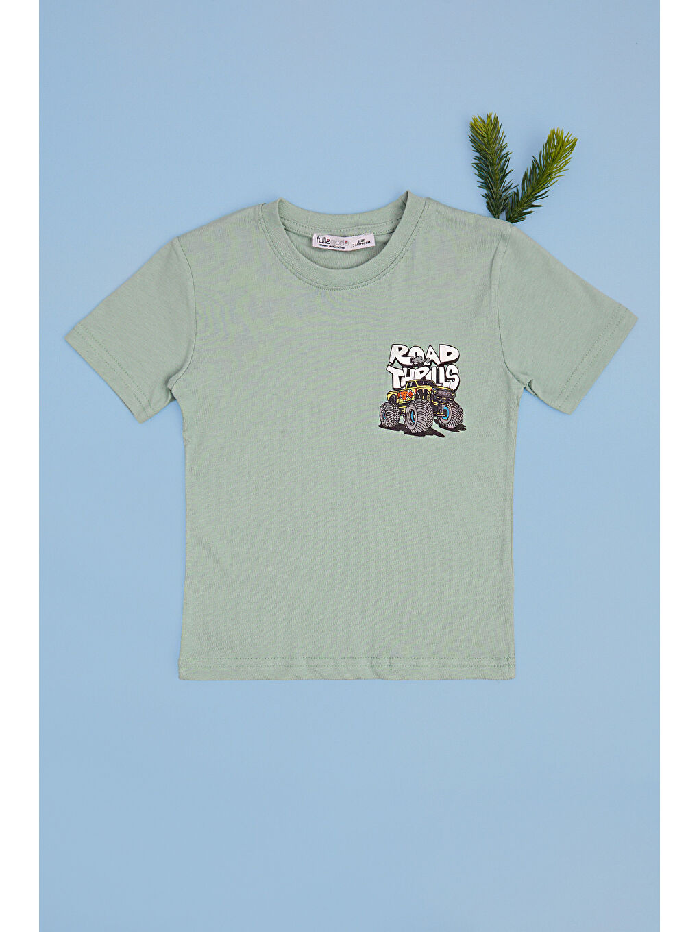 Yeşil Monster Truck Baskılı Erkek Çocuk Tişört