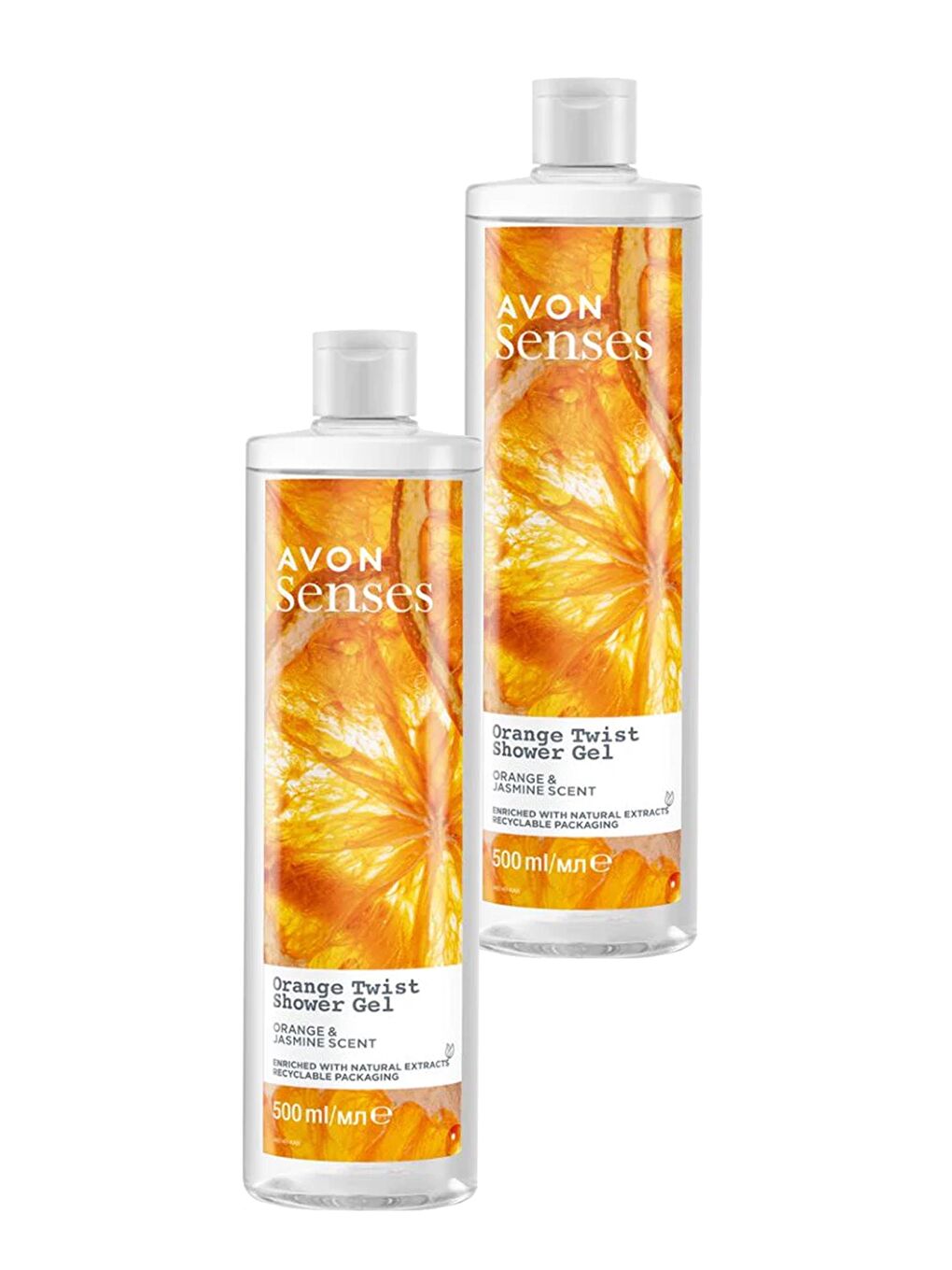 AVON Renksiz Senses Orange Twist Portakal ve Yasemin Kokulu Duş Jeli 500 Ml. İkili Set