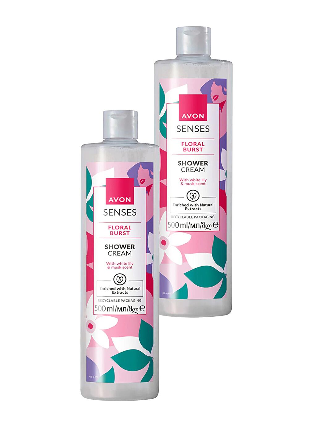 AVON Senses Floral Burst Zambak ve Misk Kokulu Duş Kremi 500 Ml. İkili Set