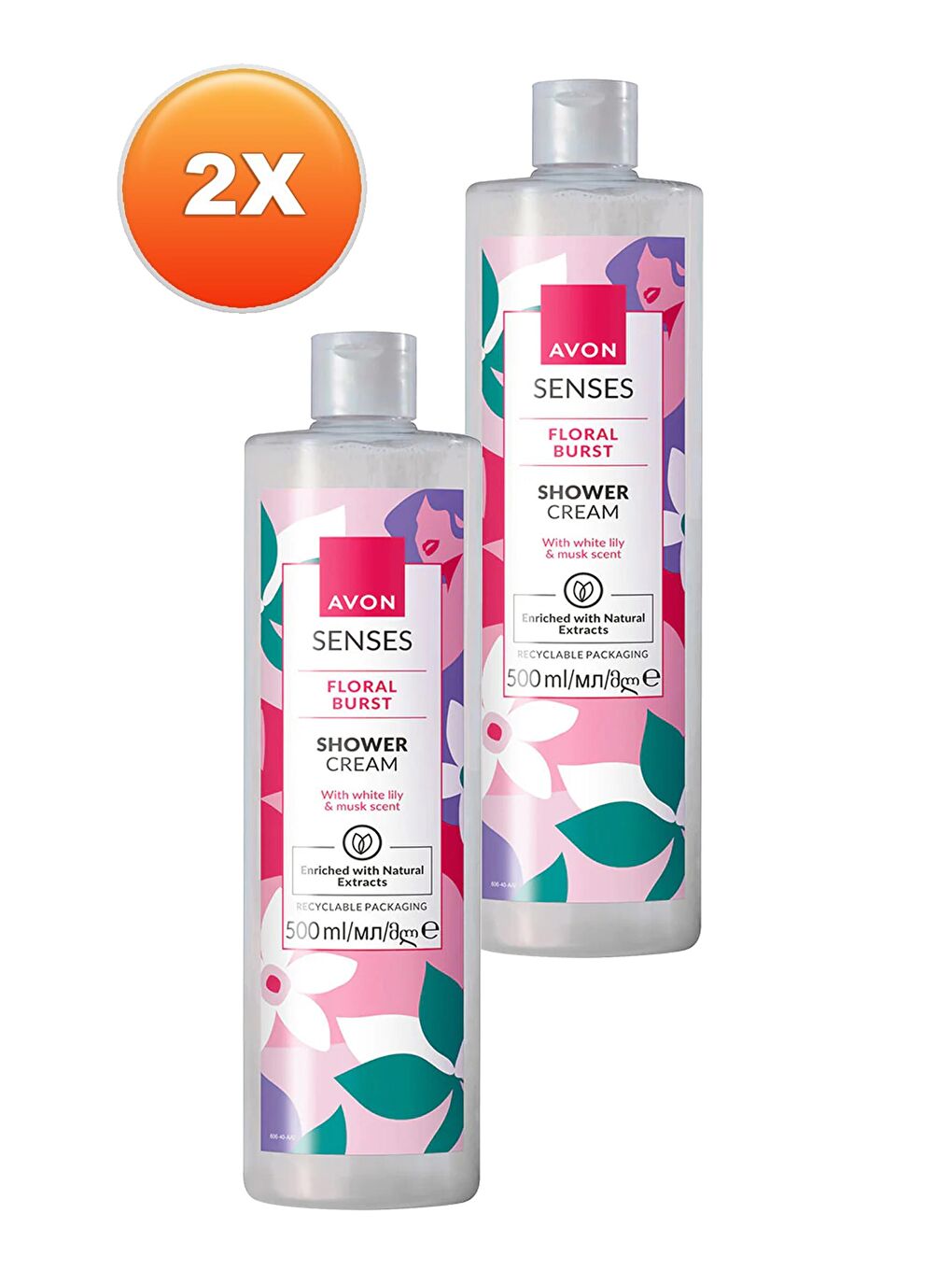 AVON Senses Floral Burst Zambak ve Misk Kokulu Duş Kremi 500 Ml. İkili Set - 1