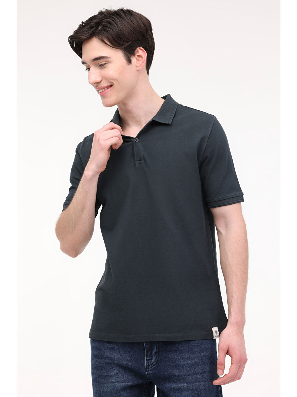 Gri M-BS20 BSC POLO T-SH 4FX  Erkek Kısa Kol Tişört