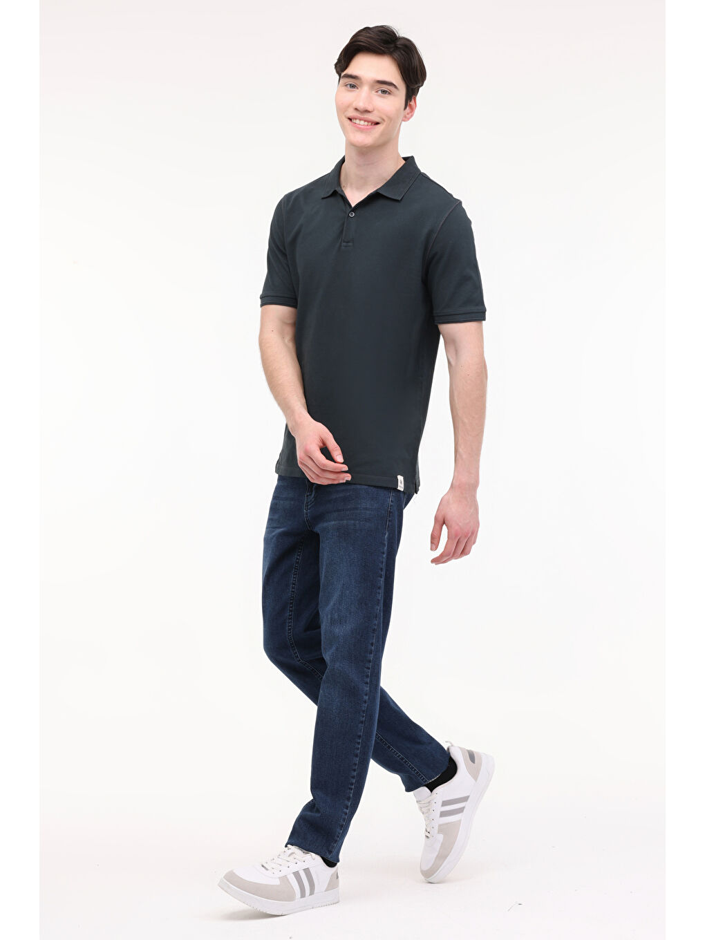 Gri M-BS20 BSC POLO T-SH 4FX  Erkek Kısa Kol Tişört-2