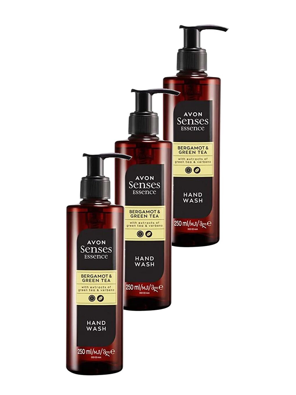 AVON Renksiz Senses Essence Bergamot ve Yeşil Çay Kokulu Sıvı El Sabunu 250 Ml. Üçlü Set