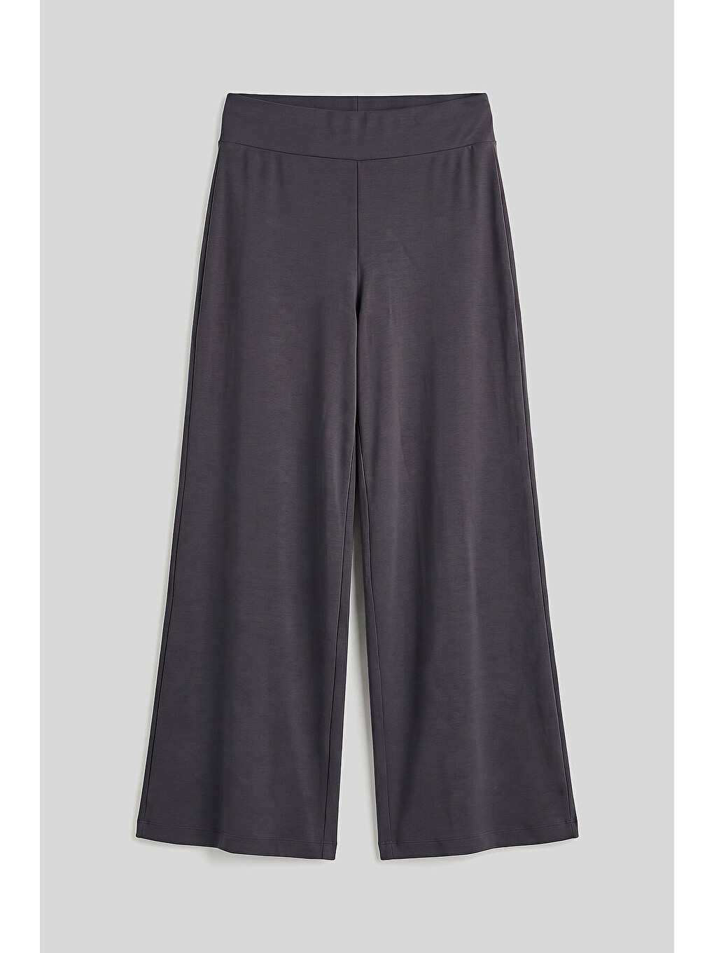 Koyu Gri Comfort Fit Geniş Paça Korsajlı Palazzo Kadın Pantolon - 94681