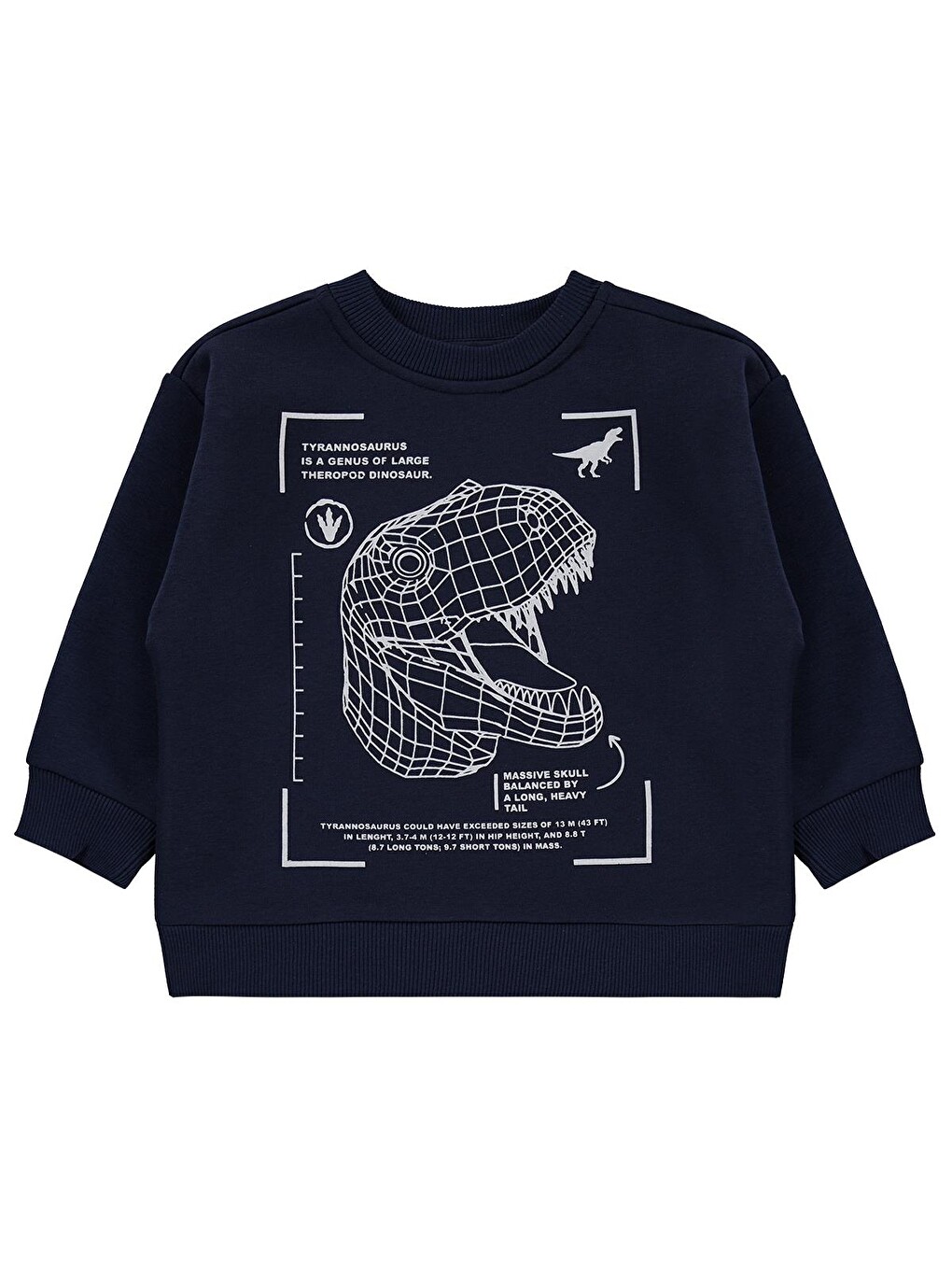 Boys Cyber Trex Baskılı 2-5 Yaş Sweatshirt Km - Lacivert-1