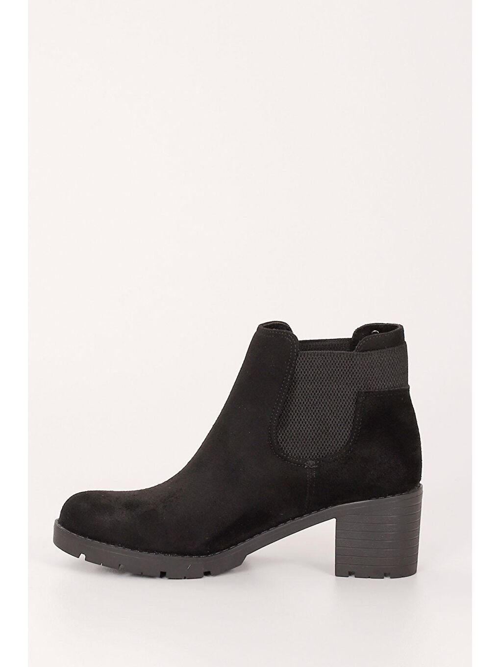 Siyah SİYAH  Topuklu Yuvarlak Burun Kadın Günlük Chelsea Bot 35300-5