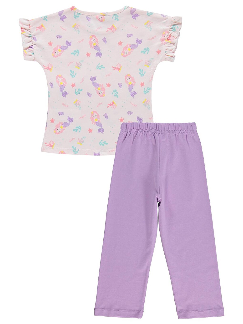 Girls Deniz Kızı Desenli 2-5 Yaş Pijama Takımı - Uçuk Pembe-lila-3