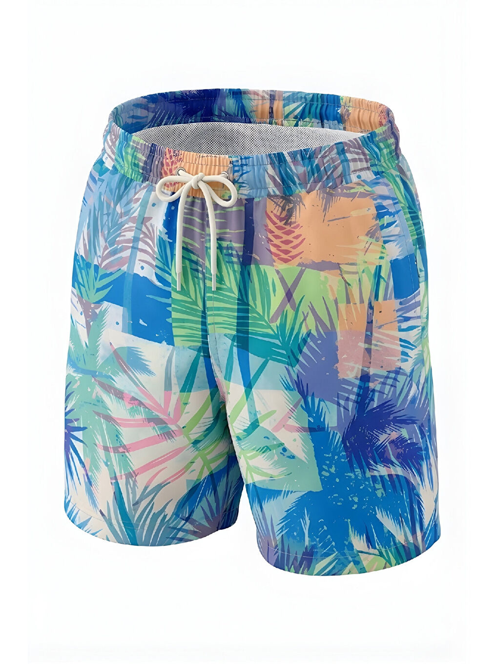 Karışık Erkek Çocuk Deniz&Havuz Şortu-Fermuar Cepli ve Desenli 4-15 Yaş 12612B-1