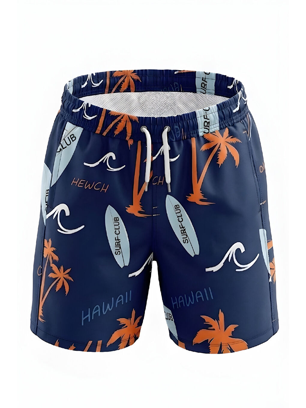 Lacivert Erkek Çocuk Deniz&Havuz Şortu-Fermuar Cepli ve Desenli 4-15 Yaş 12612B-1