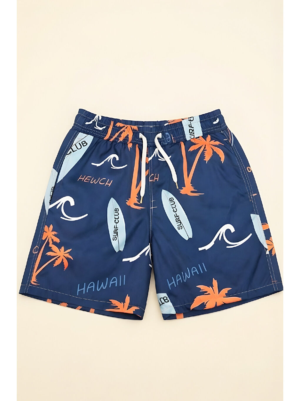 Lacivert Erkek Çocuk Deniz&Havuz Şortu-Fermuar Cepli ve Desenli 4-15 Yaş 12612B-2