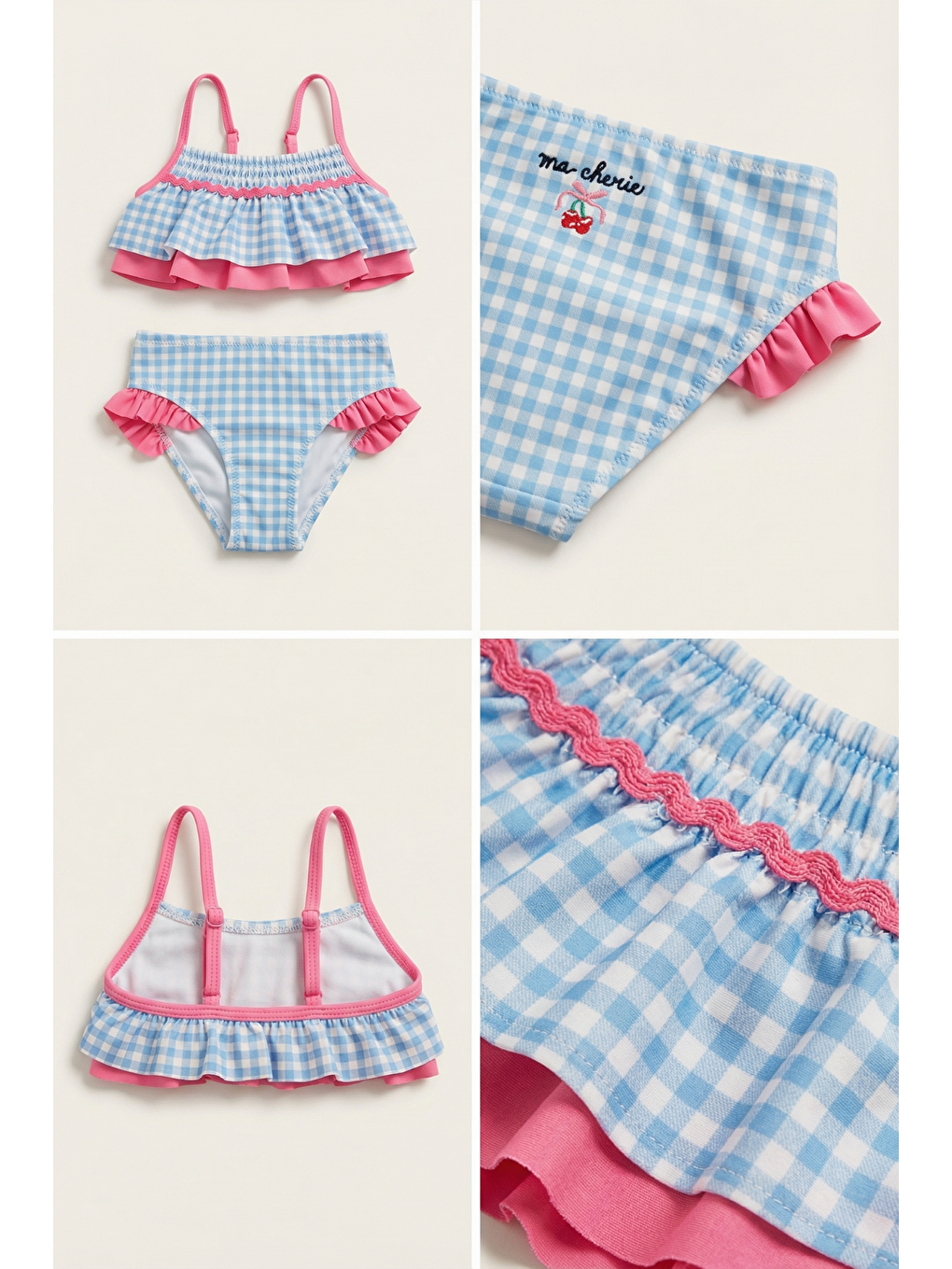 Mavi Kız Çocuk Mediterranean Pötikareli Fırfırlı Bikini Takımı-2