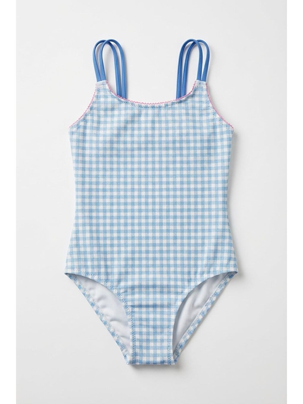 Mavi Kız Çocuk Mediterranean Ekoseli Mayo