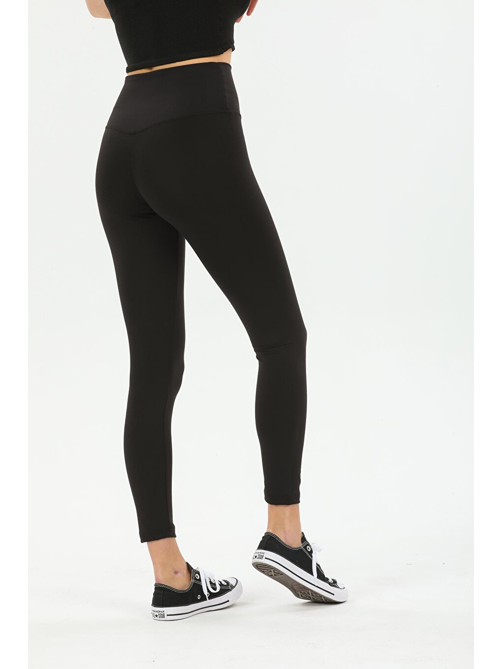 Siyah Karyoka Dikiş Detaylı Toparlayıcı Sportif Detaylı Ekstra Esnek Kadın Tayt @amazon-4