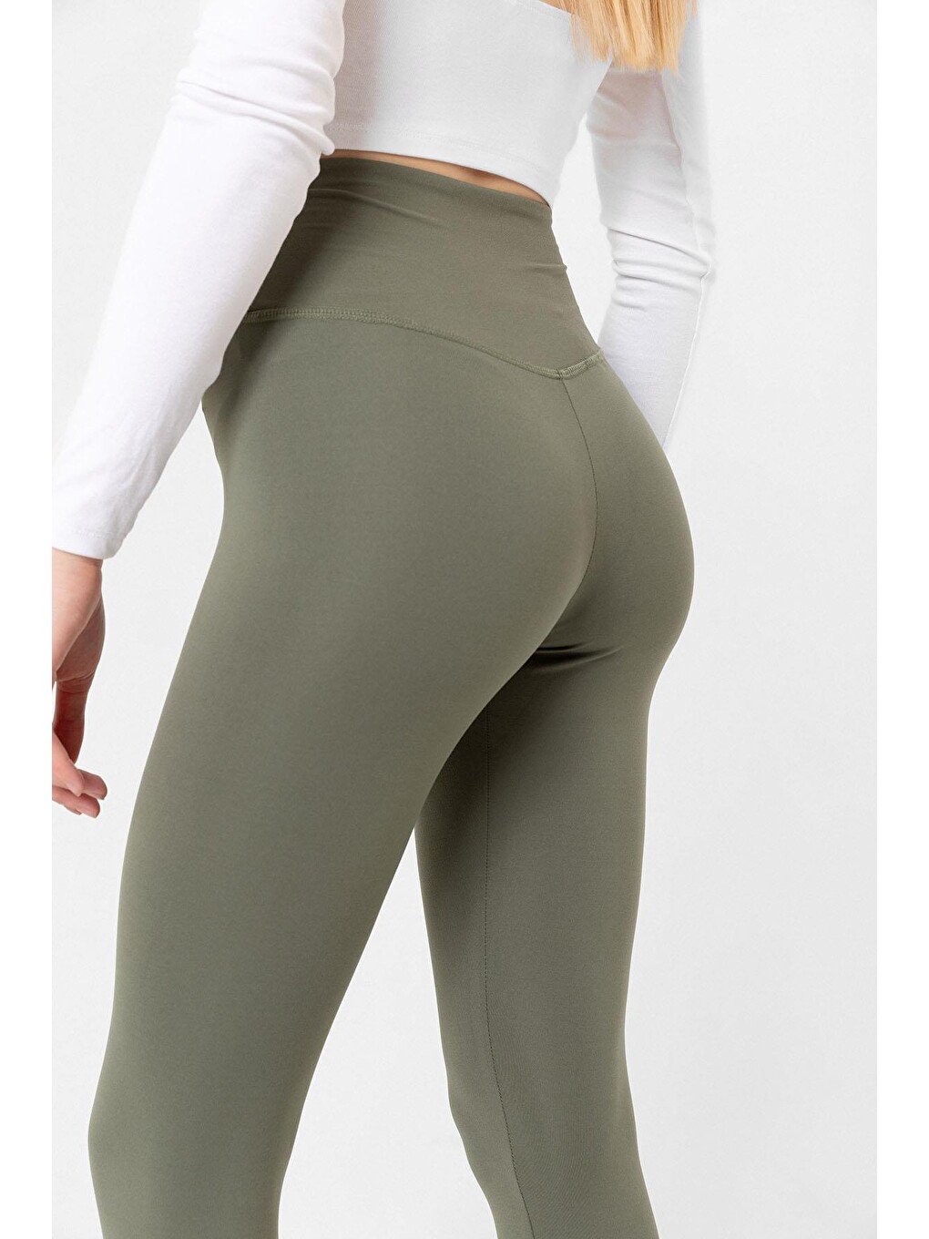 Yeşil Karyoka Dikiş Detaylı Toparlayıcı Sportif Detaylı Ekstra Esnek Kadın Tayt @Amazon-4