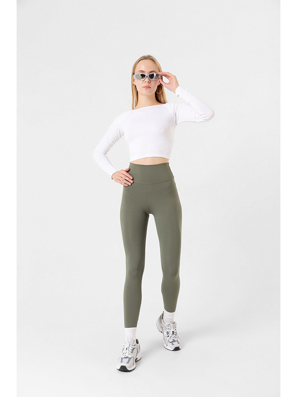 Yeşil Karyoka Dikiş Detaylı Toparlayıcı Sportif Detaylı Ekstra Esnek Kadın Tayt @Amazon-6