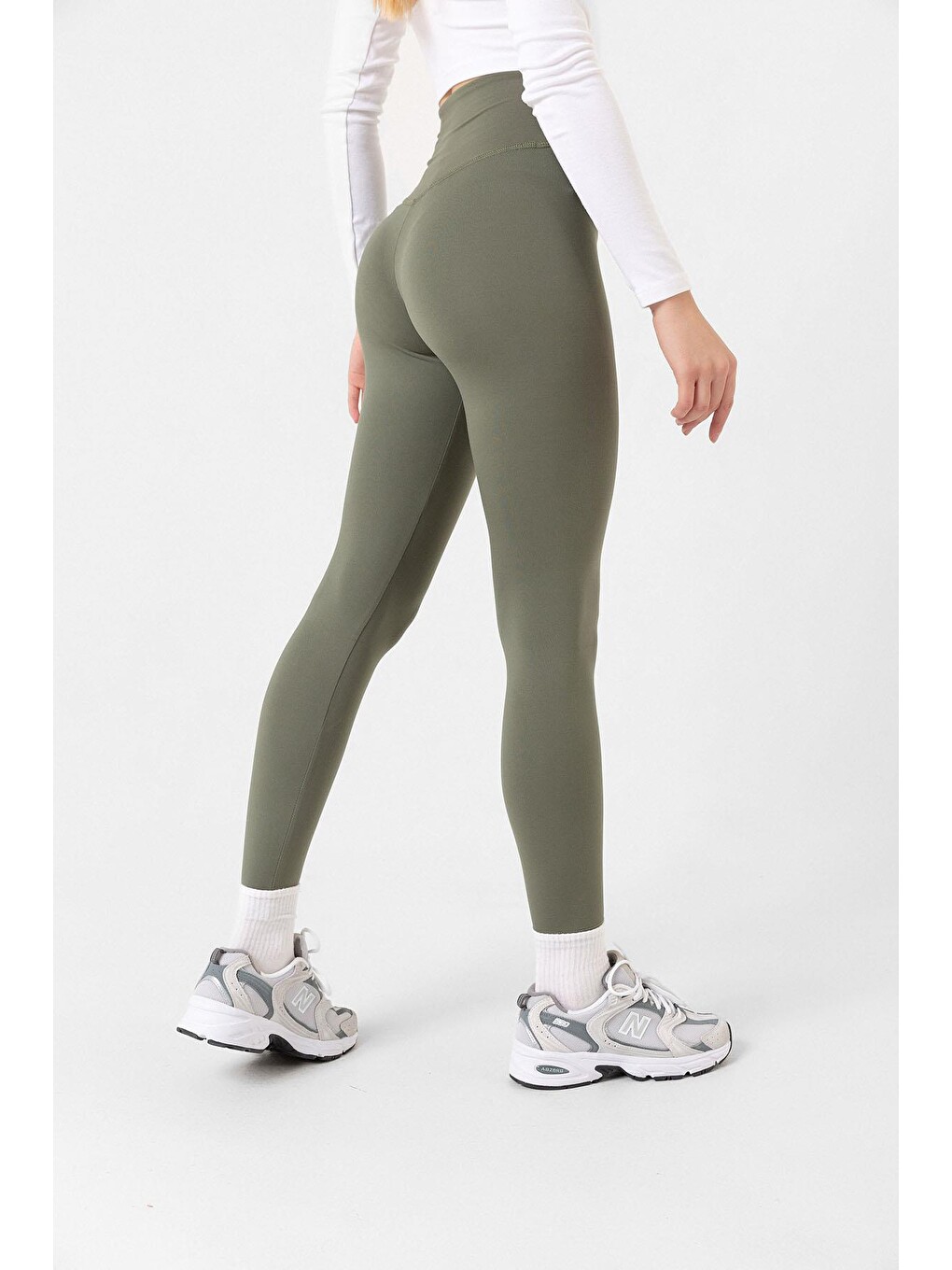 Yeşil Karyoka Dikiş Detaylı Toparlayıcı Sportif Detaylı Ekstra Esnek Kadın Tayt @Amazon-7
