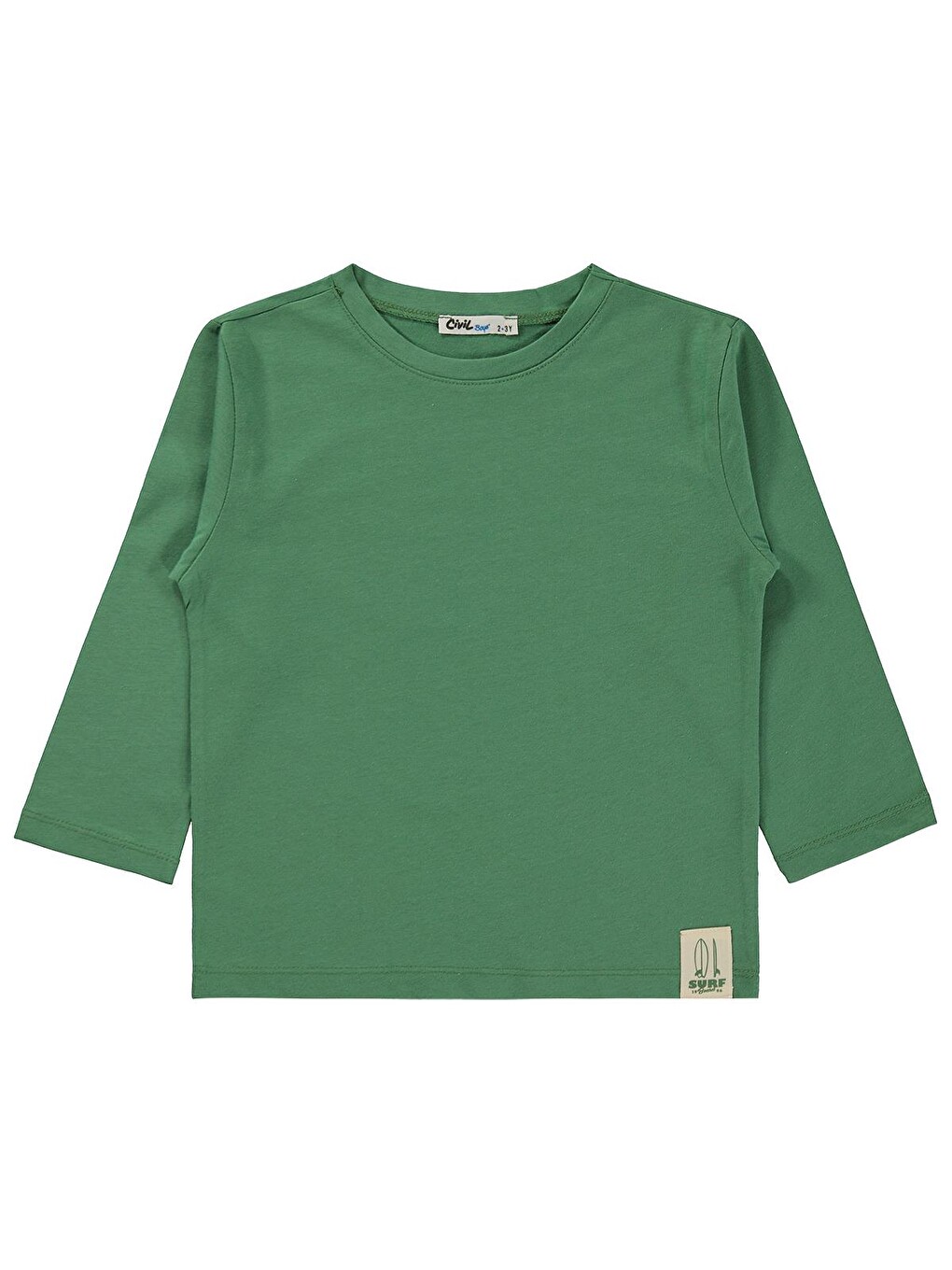 Boys Basic Uzun Kol 2-5 Yaş Sweatshirt - Yeşil