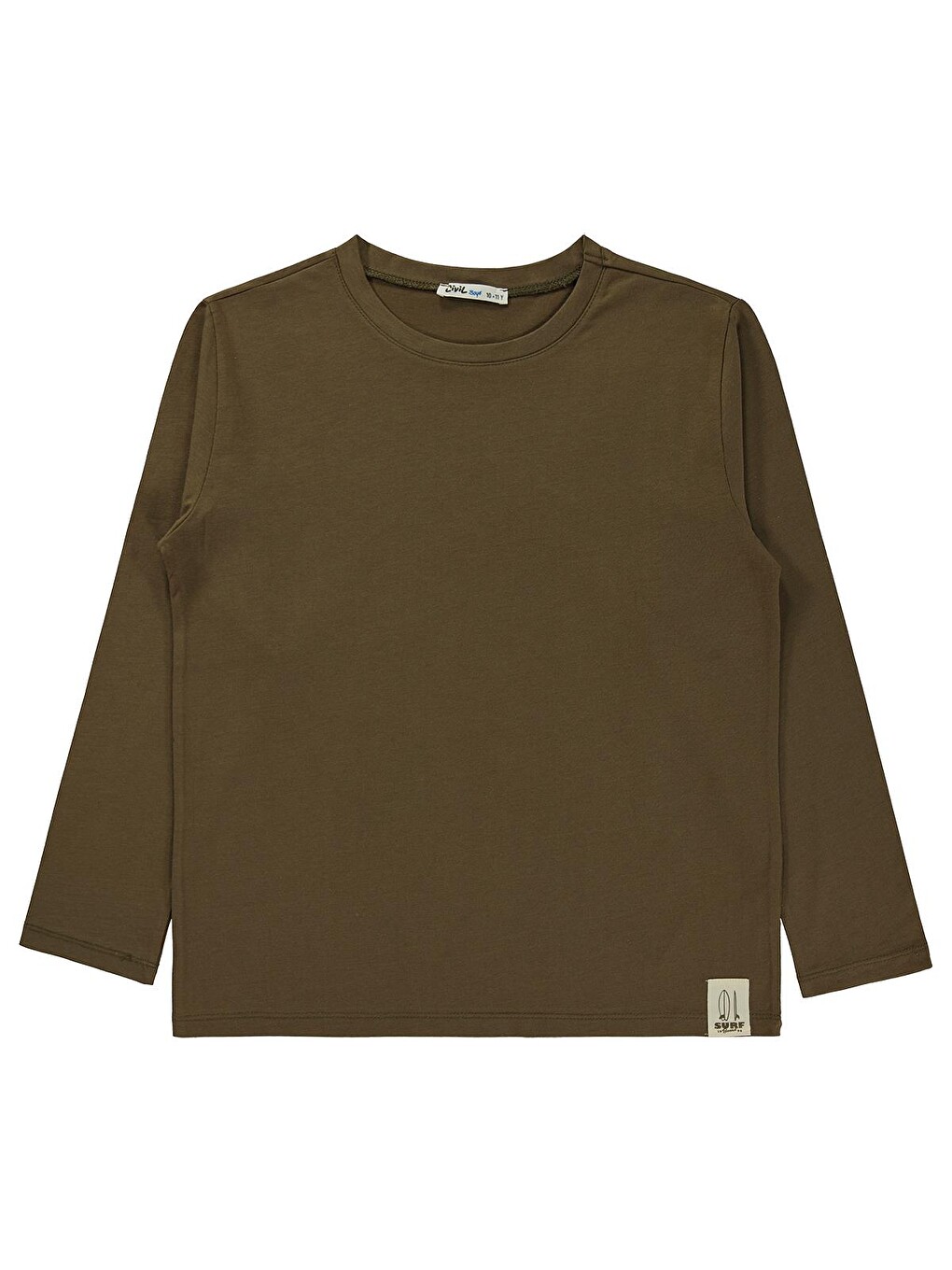 Boys Basic Uzun Kol 10-13 Yaş Sweatshirt - Haki