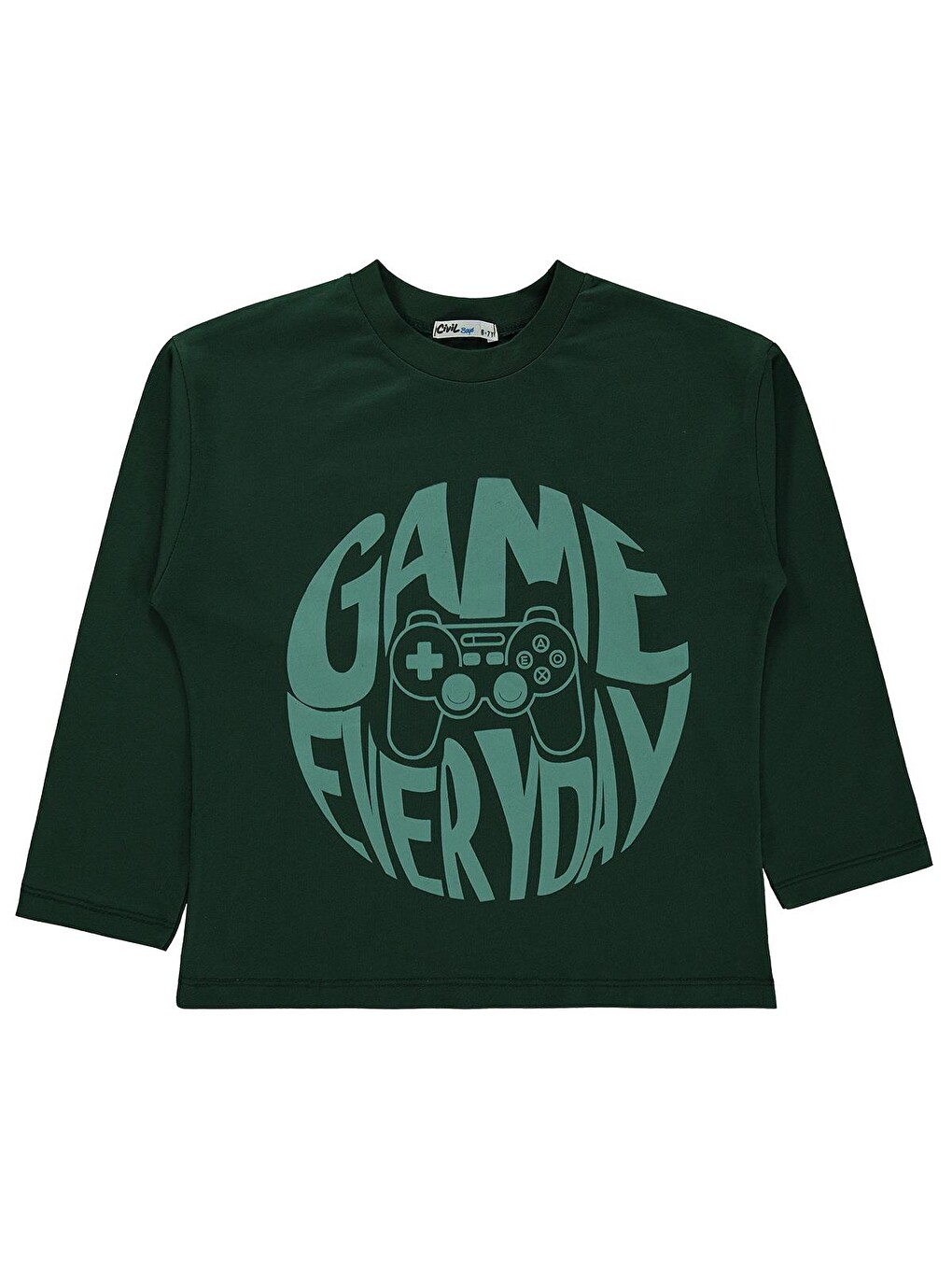 Boys Game Everyday Baskılı 6-9 Yaş Sweatshirt Km - Yeşil