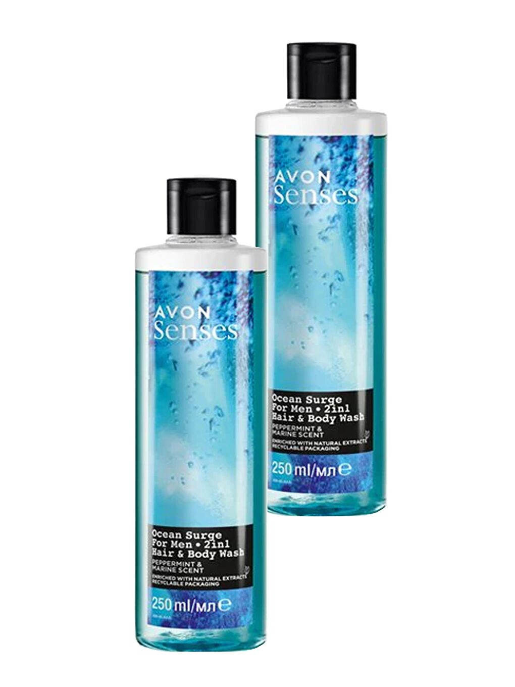 AVON Senses Ocean Surge Nane ve Deniz Kokulu Saç ve Vücut için Erkek Duş Jeli 250 Ml. İkili Set