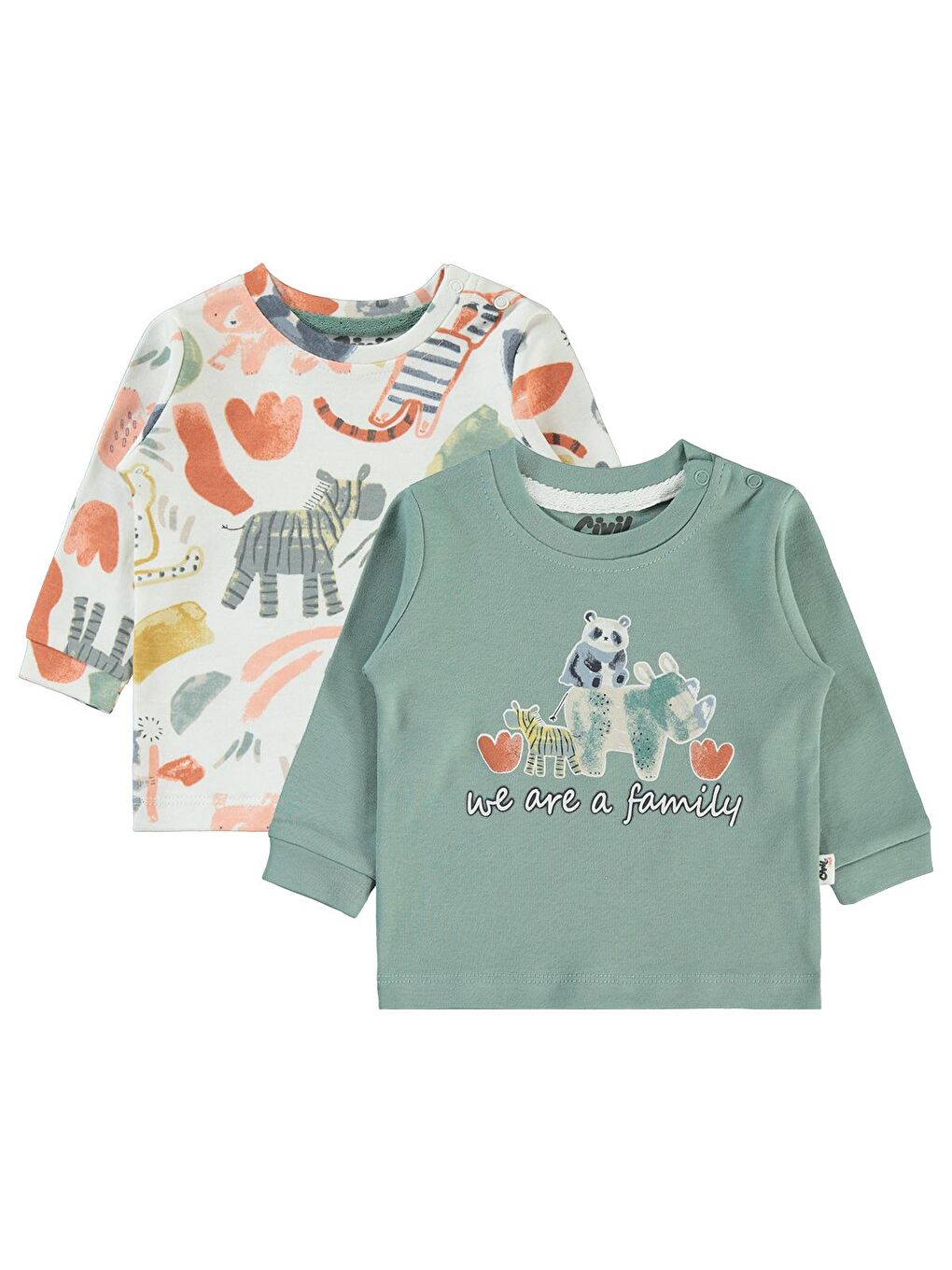 Erkek Bebek 2'li Sweatshirt 3-12 Ay Çağla Yeşili