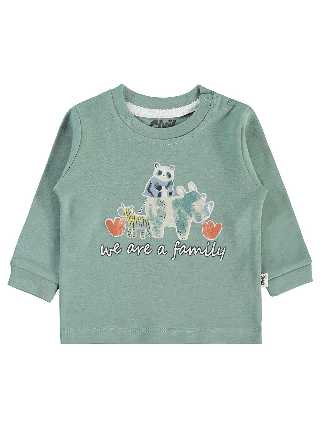 Erkek Bebek 2'li Sweatshirt 3-12 Ay Çağla Yeşili-2