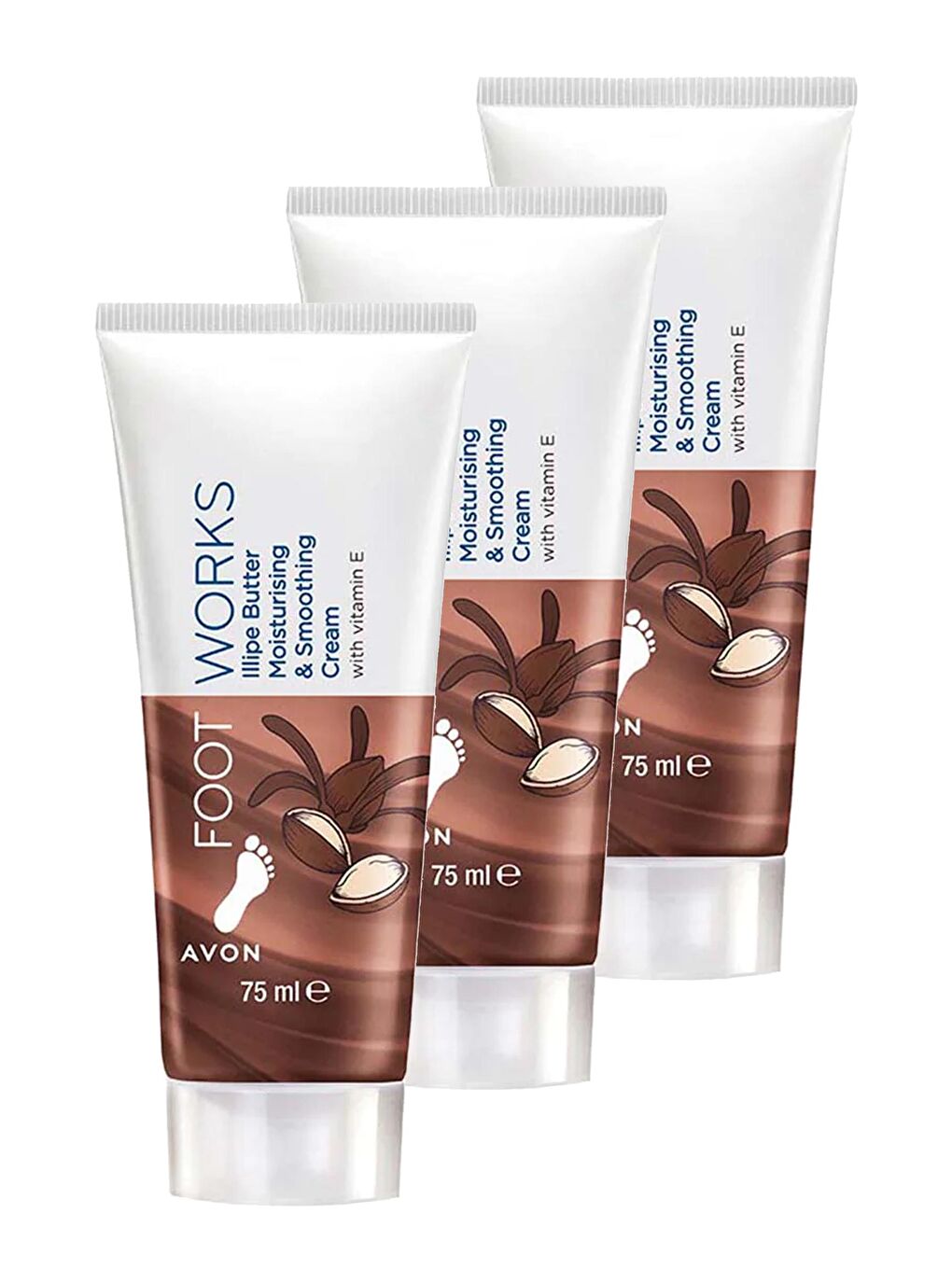 Foot Works Illipe Butter Nemlendirici ve Pürüzsüzleştirici Ayak Kremi 75 Ml. Üçlü Set