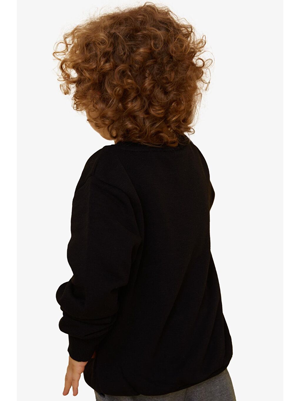 Erkek Çocuk Sweatshirt Yazı Baskılı Siyah (2-6 Yaş)-4