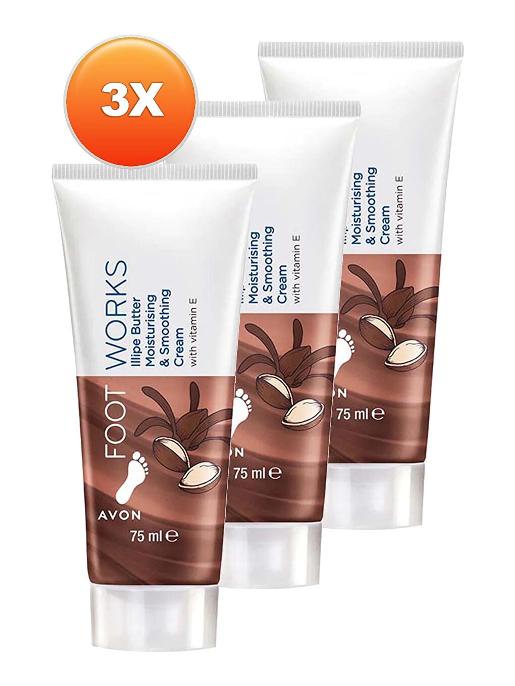 Foot Works Illipe Butter Nemlendirici ve Pürüzsüzleştirici Ayak Kremi 75 Ml. Üçlü Set-1