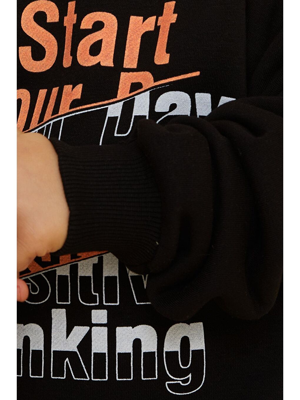 Erkek Çocuk Sweatshirt Yazı Baskılı Siyah (2-6 Yaş)-5
