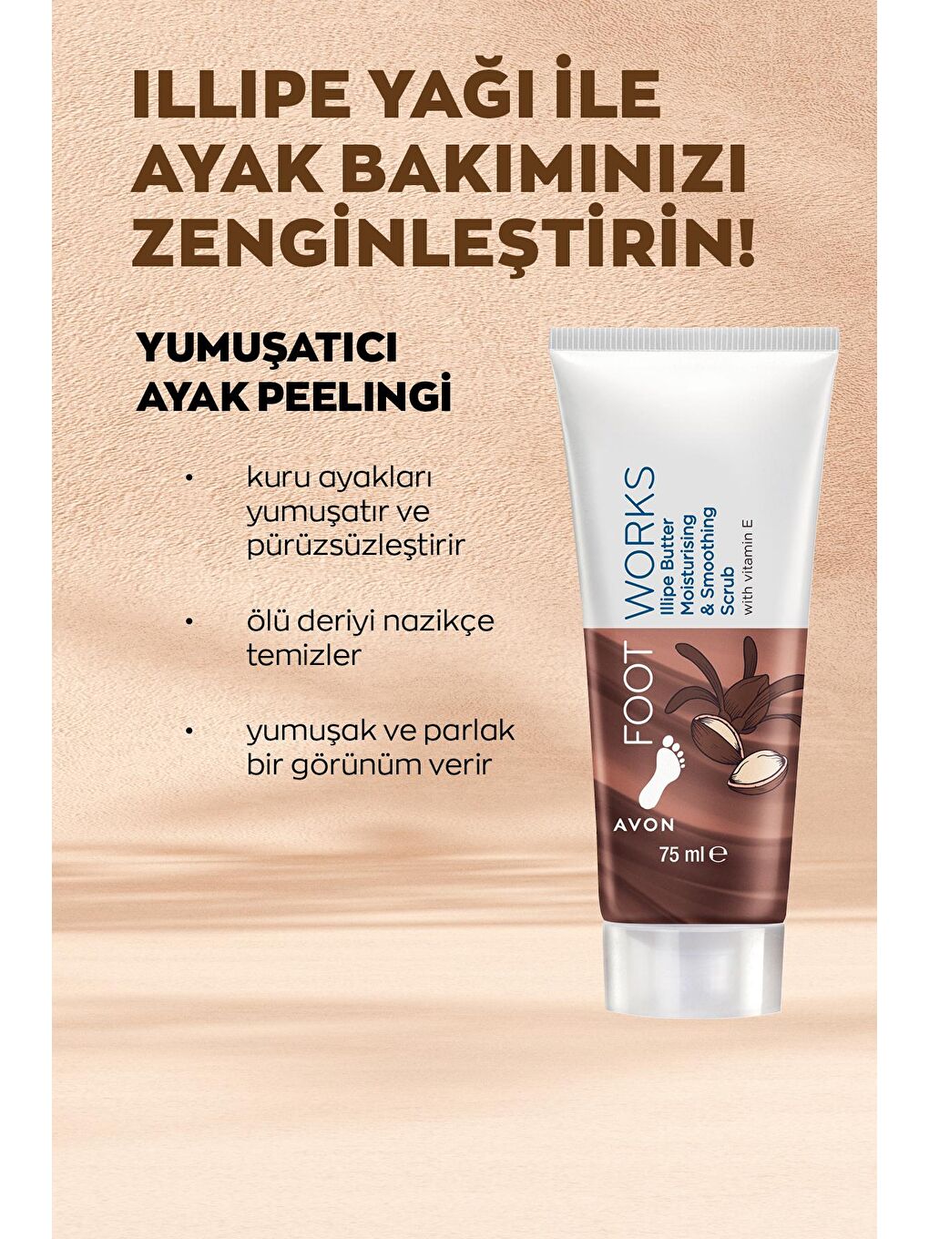 Foot Works Illipe Butter Nemlendirici ve Pürüzsüzleştirici Ayak Kremi 75 Ml. Üçlü Set-2